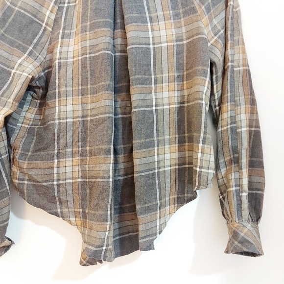 BP Plaid Tie Front Top Xs - Picture 10 of 13